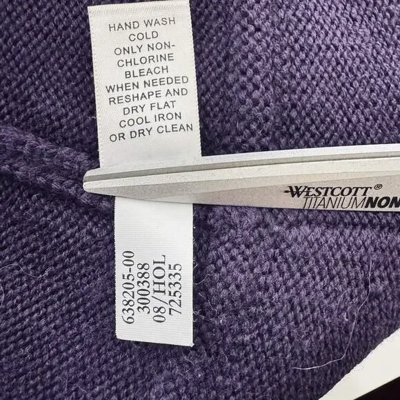 VTG Banana Republic Y2K Sz Medium Fine Merino Wool Plum Purple Cardigan Jacket - Picture 7 of 7